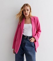 New Look Bright Pink Long Sleeve Oversized Blazer